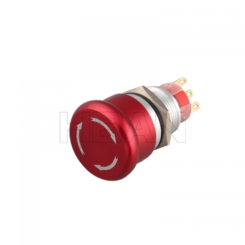 Interruptor de botón de emergencia de 16 mm flecha blanca roja ip65 SPDT para equipos de ascensores