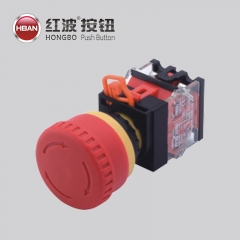 Botón de combinación de contacto spst del interruptor de cabeza roja de plástico de parada de emergencia de 22 mm