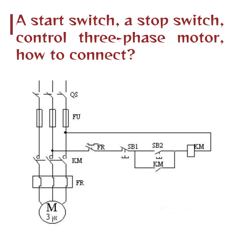 Un interruptor de arranque, un interruptor de parada, un motor trifásico de control, ¿cómo conectarse?