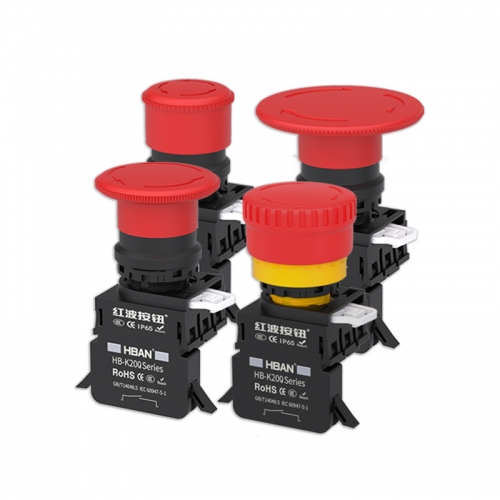 HBAN instalación rápida e interruptor de botón de parada 22MM 20A emergencia ip65 normalmente cerrado